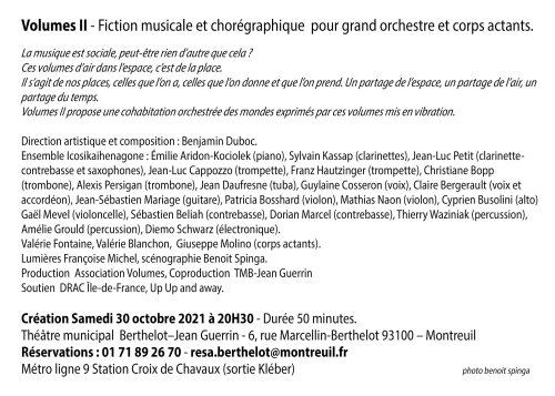 Volumes II flyer verso